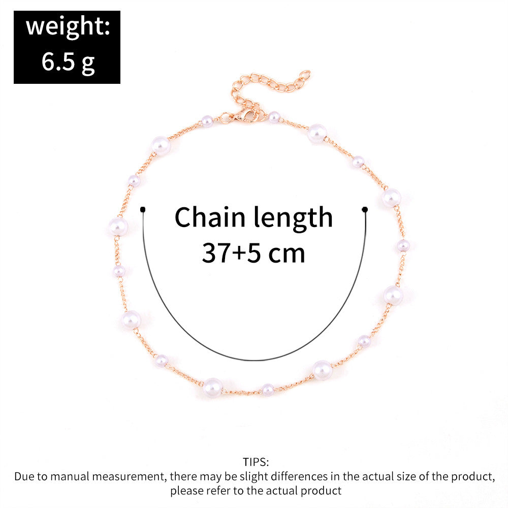 Vintage Pearl Clavicle Chain Female Simple