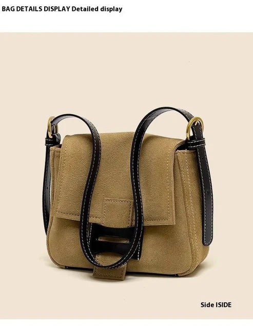 Dull Polish Genuine Leather Shoulder Messenger Bag