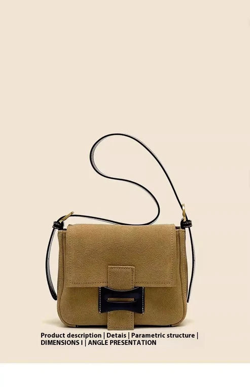 Dull Polish Genuine Leather Shoulder Messenger Bag